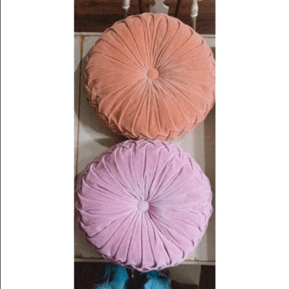 Urban Outfitters round pintuck pillows